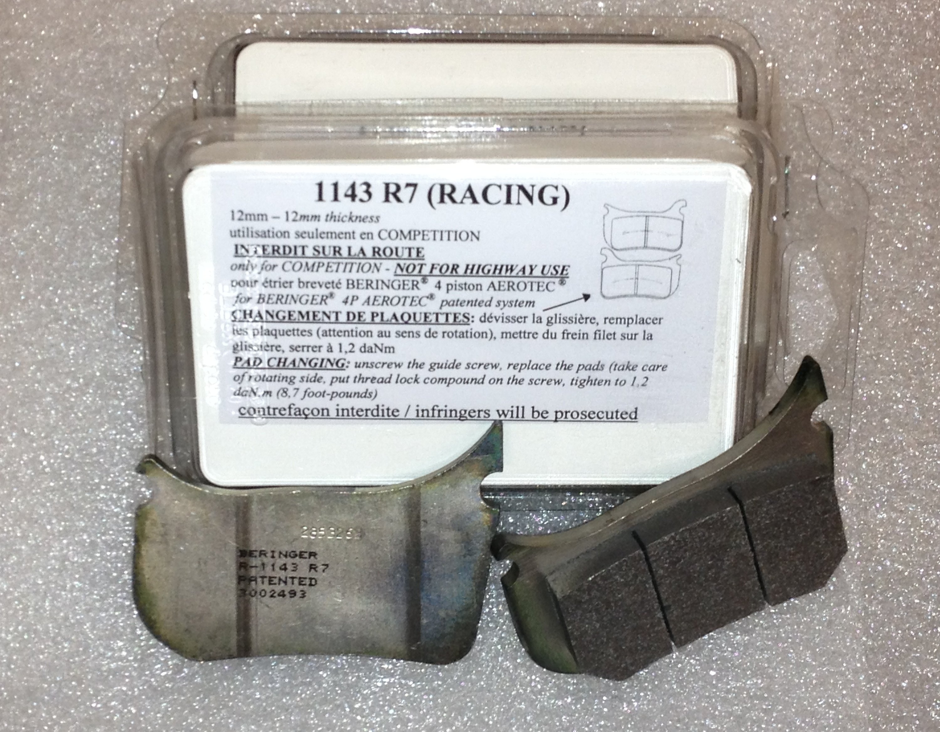 Beringer World Endurance Brake Pads for Aerotec 108mm 4 piston Endurance Radial Caliper Beringer World Endurance Brake Pads for Aerotec 108mm 4 piston Endurance Radial Caliper